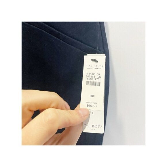 Talbots Crop Chino Pants Women’s 10P Navy Blue Straight Leg Stretch NEW - Picture 5 of 5